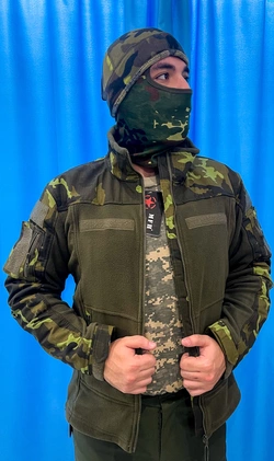 Тактична флісова куртка «Combat» Військова фліска камуфляж S