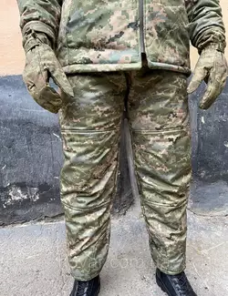 Військові зимові штани болотний піксель L