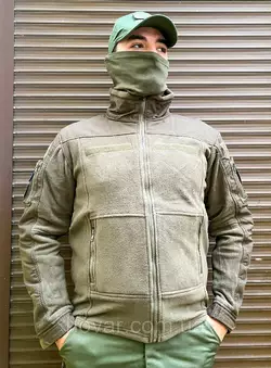 Тактична куртка флісова «Combat" Військова фліска олива M