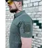 Тактична футболка-поло під шеврон хакі Combat XL