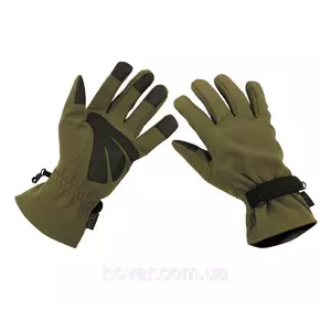 Військові тактичні рукавички софт шел олива M
