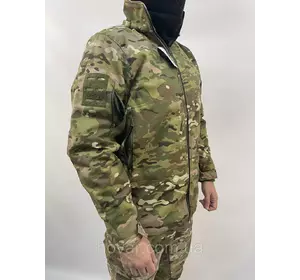 Тактична куртка військова на флісі софтшел мультикам XL